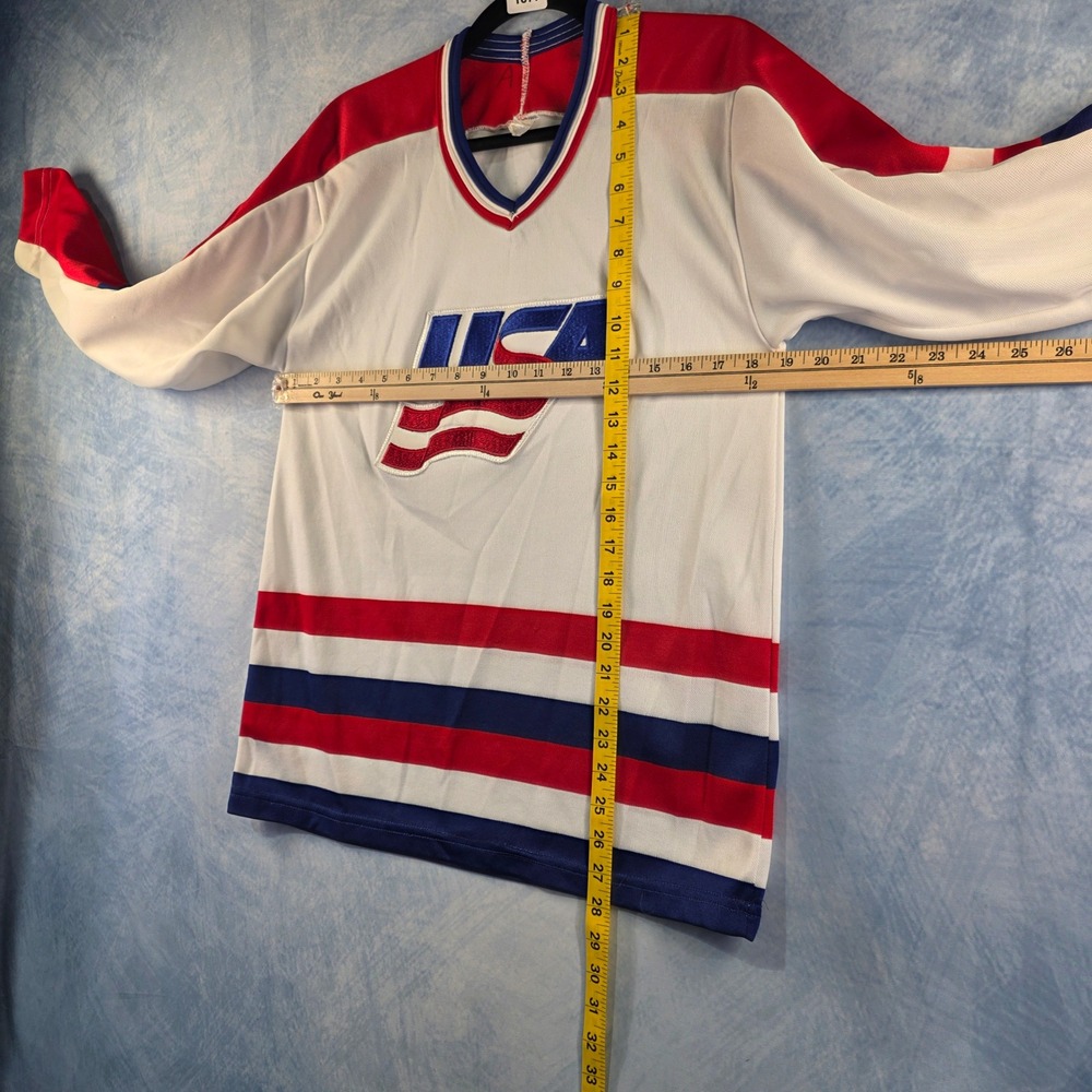 Vintage CCM Maska USA Hockey Jersey Mens Small‎ Red White Blue Embroidered Logo - Picture 6 of 11
